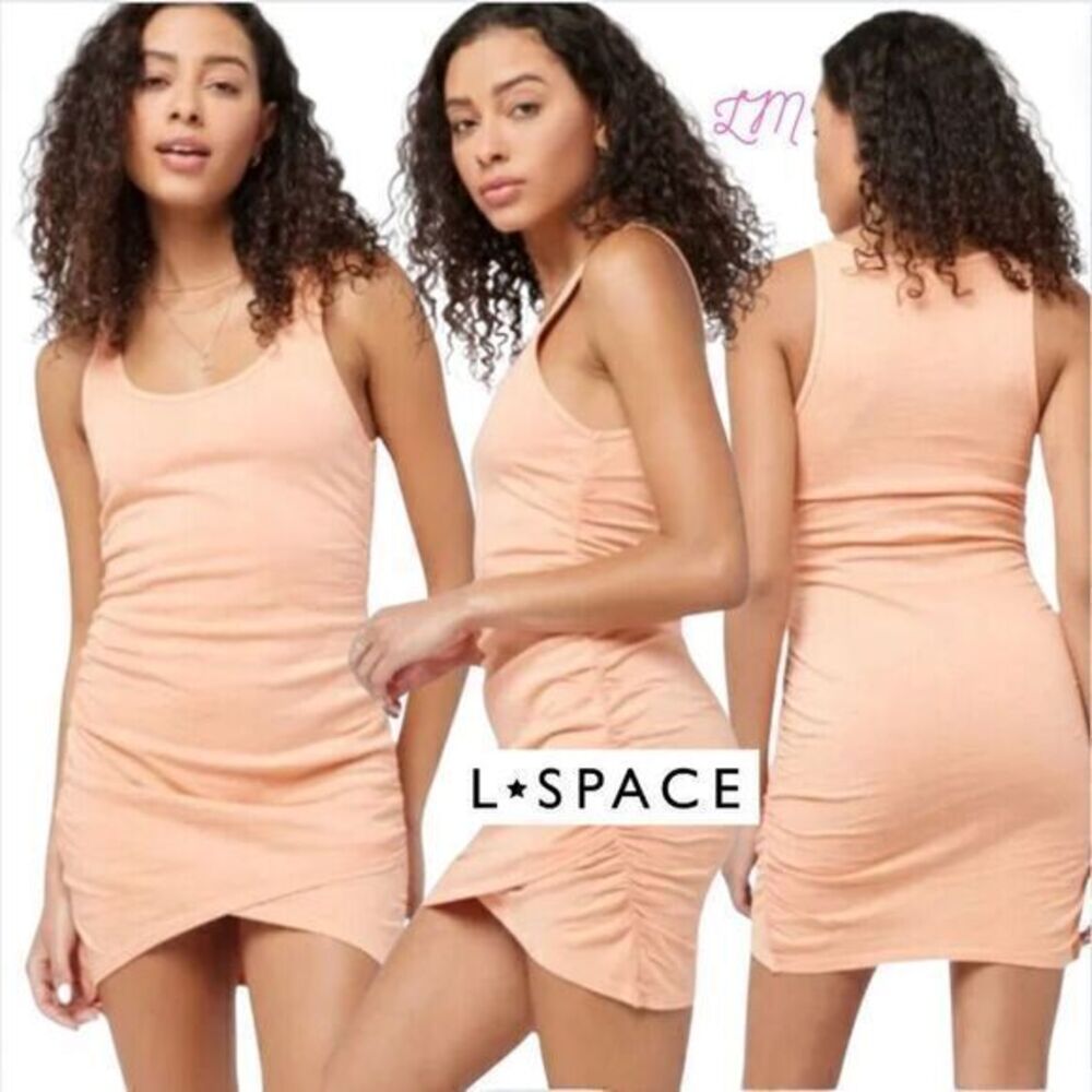L Space Wildwood Mini Ruched Dress Tangy Orange Size XS